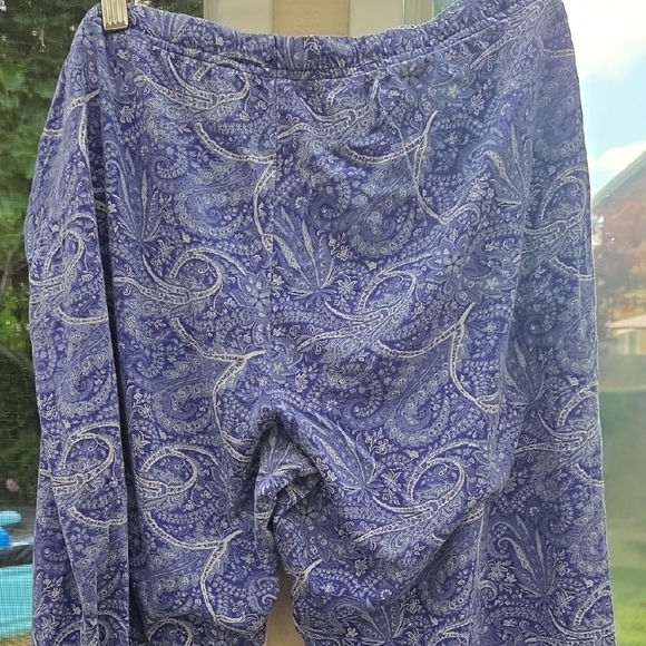 Gilligan & O'Malley Blue Ankle Cropped Pajama Pants with Paisley Print XxL - Picture 4 of 6